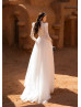 High Neck Long Sleeves Ivory Lace Tulle Wedding Dress